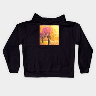 Trees in Surnrise Original Painting Kids Hoodie